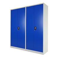 FLÜGELTÜRENSCHRANK Elephant 2er-Set komplett montiert 180x80x40cm 4 Ebenen Blau/Lichtgrau - Blau, Metall (160/180/40cm) - PROREGAL