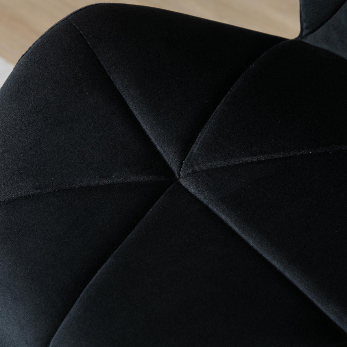 BARHOCKER, Samtartiges Polyester Schwarz - Schwarz, Kunststoff (57.5/93/51.5cm) - HOMCOM