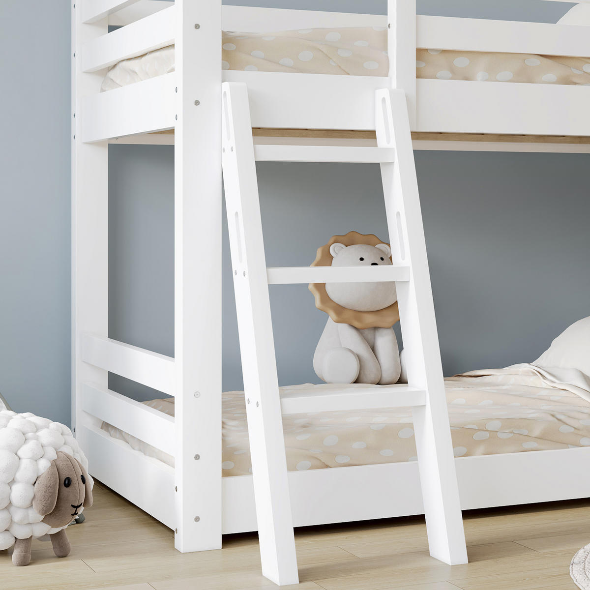 ETAGENBETT 90/200 cm Weiß mit Tafel und Dach für Kinder - Weiß, Holzwerkstoff (90/200cm) - OKWISH