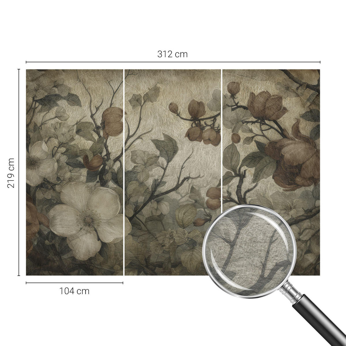 FOTOTAPETE 312x219 cm - Blumenschönheit - Weiß, Textil (312/219cm) - Wallfluent