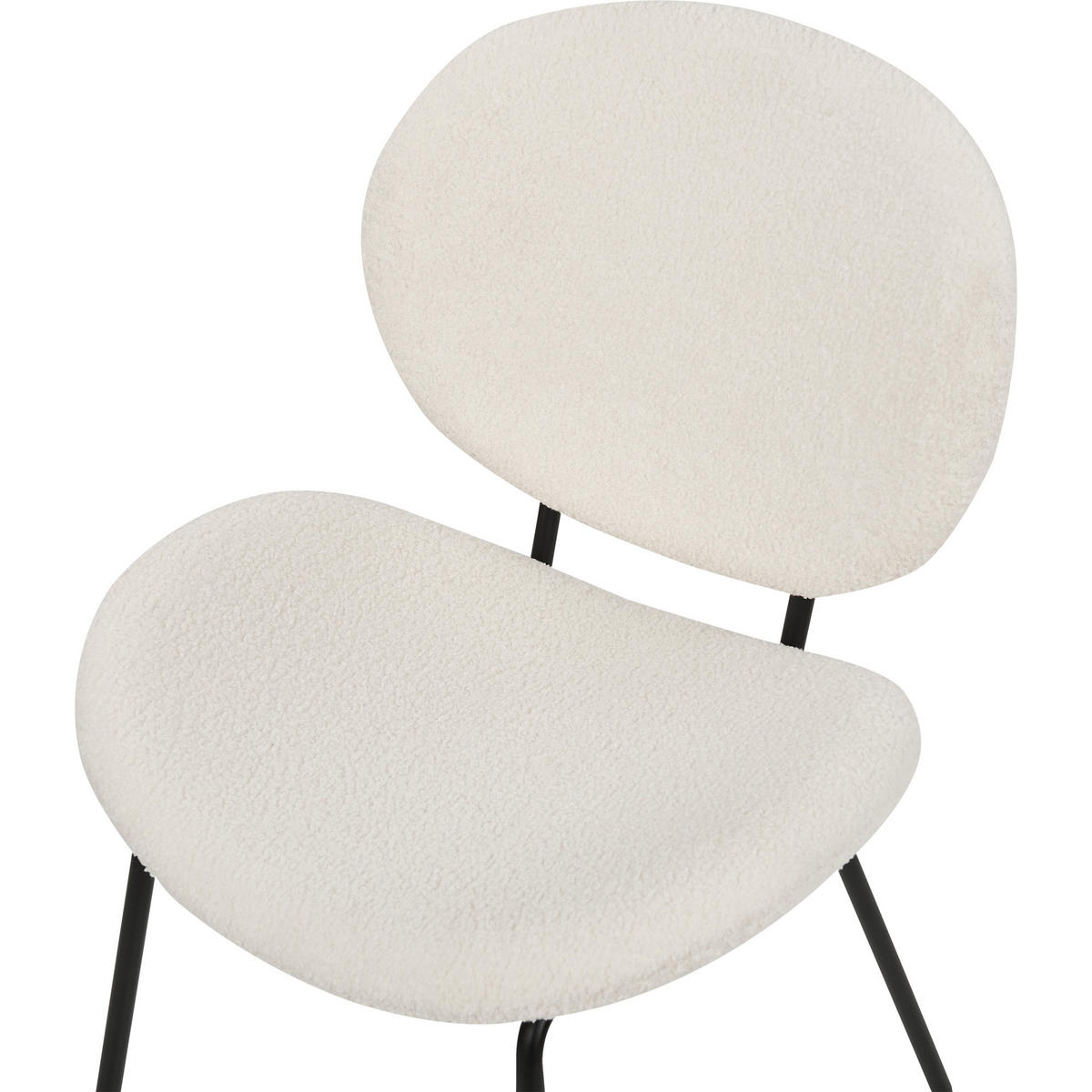 ÉTKEZŐSZÉK 2 darabos Szett Műbőr Fehér Luana - fehér, textil/fém (50/80/58cm) - Beliani