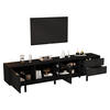 TV-SCHRANK 200/40/50,5 cm schwarz Spanplatte mit 2 Türen und 2 Schubladen - Schwarz, Holzwerkstoff (200/50.5/40cm) - OKWISH