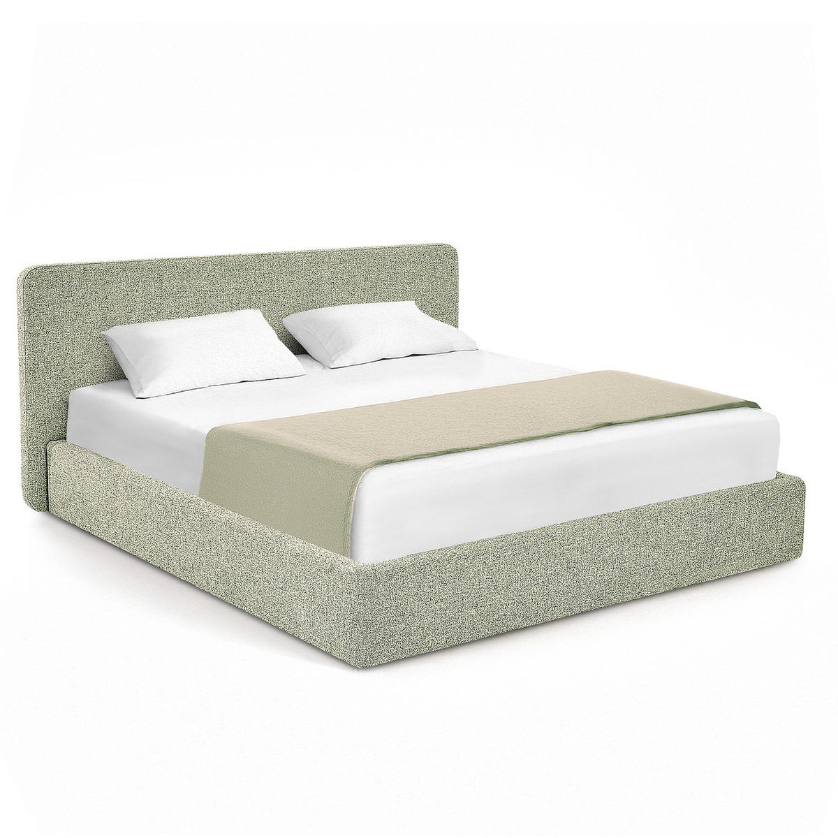 POLSTERBETT - Hellgrau, Holz/Textil (180/200cm) - home24