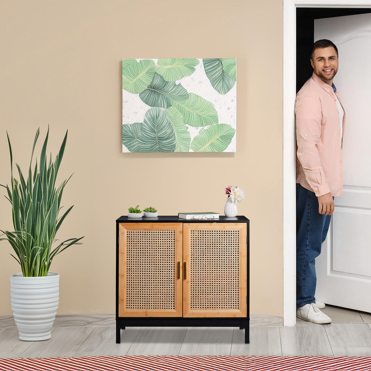 SIDEBOARD - Goldfarben/Multicolor, Holz/Holzwerkstoff (80/76/39cm) - Relaxdays
