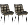 STUHL 2er Set Samt Anthrazit - Anthrazit/Schwarz, Textil/Metall (58/84/57cm) - CLP