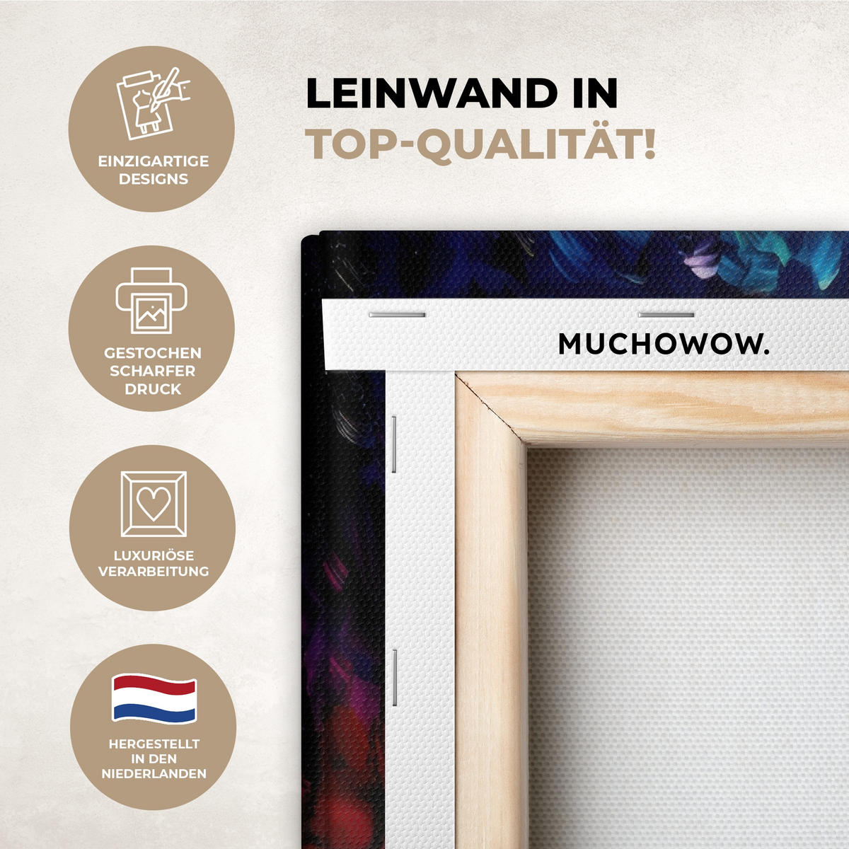 LEINWANDBILD 5er Set Baum - Farbenfroh - Malerei-Look - Abstrakt 150x80 cm - Multicolor, Textil (150/80cm) - MuchoWow