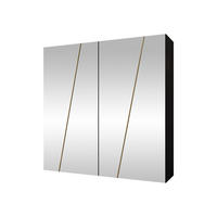 DREHTÜRENSCHRANK Zen 4L 200 cm - Goldfarben/Schwarz, Holzwerkstoff/Kunststoff (200/202/50cm) - MIRJAN24