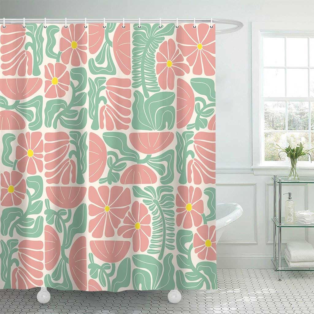 DUSCHVORHANG Polyester geometrisch abstrakt modern Mitte Stil wasserdicht mit Haken - Multicolor, Textil (180/180cm) - MCBOSON