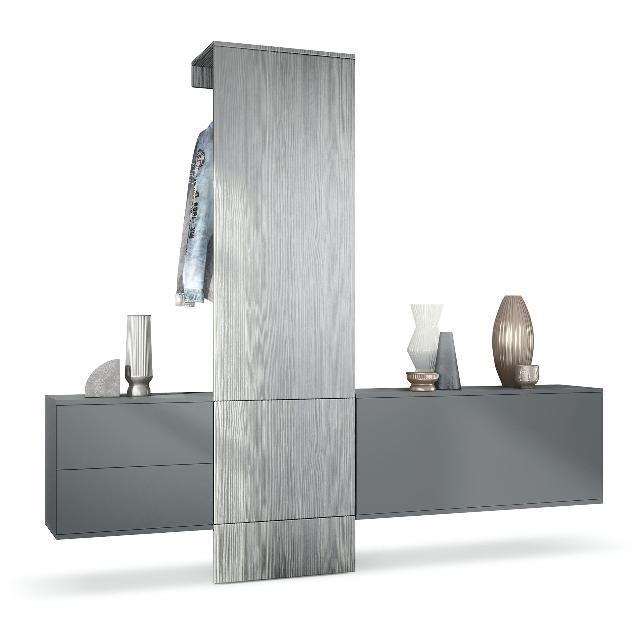 Vladon Garderobe Anthrazit 209x193x35 cm