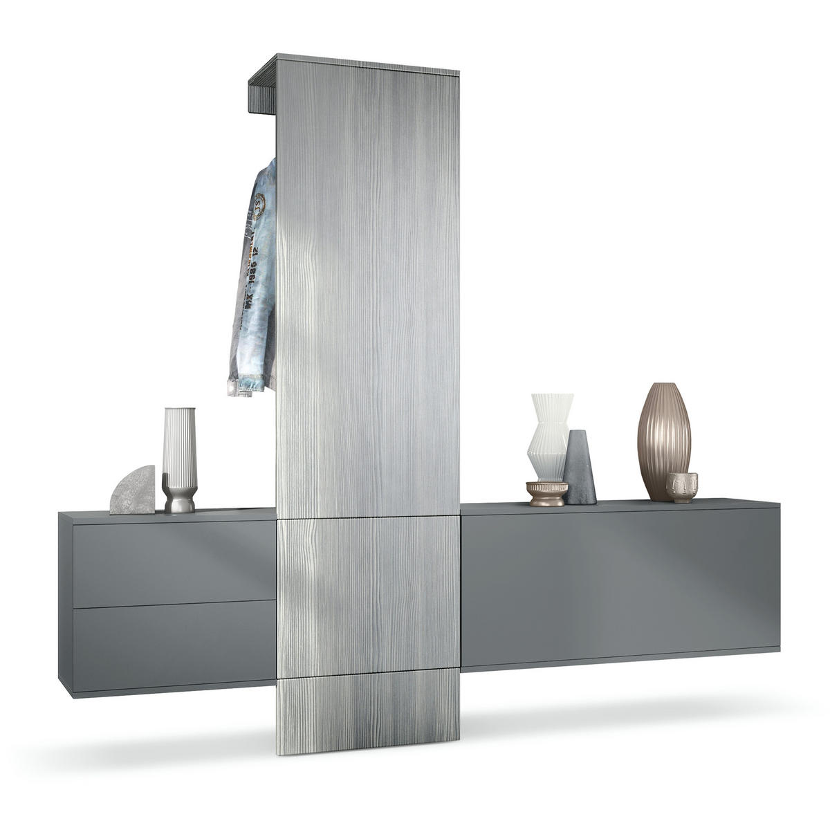 GARDEROBE Carlton Paneel in Avola-Anthrazit - Anthrazit, Holzwerkstoff (209/193/35cm) - Vladon