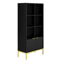 BÜCHERREGAL Seattle Schwarz - Goldfarben/Schwarz, Holzwerkstoff (80/171.3/40cm) - Petits-meubles