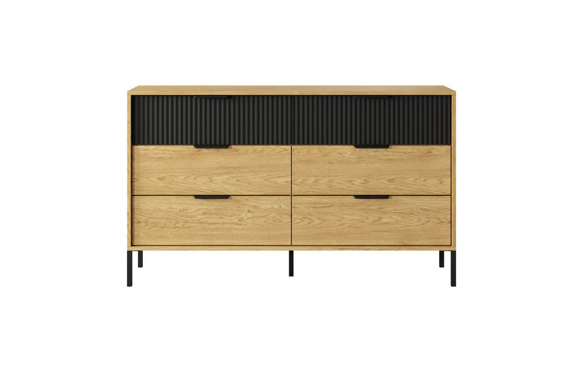 KOMMODE - BASTAD B 138 6S - Braun, Holzwerkstoff (138/82/40cm) - Möblo