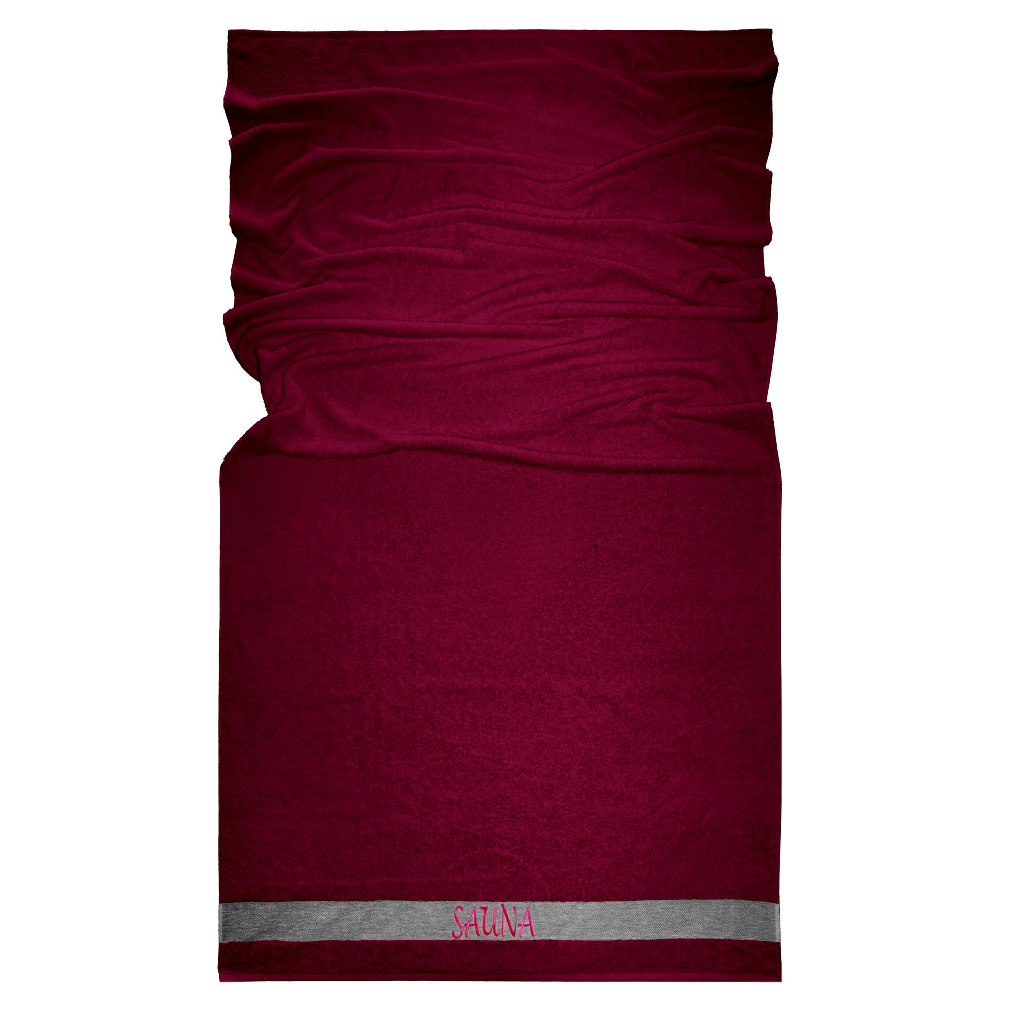 SAUNAHANDTUCH Lima Kirschrot 100x200 cm - Kirschrot, Naturmaterialien (100/200cm) - Lashuma