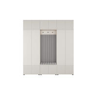 GARDEROBE Ritmo version 3 mit POLSTERPANEELEN GRAU - Beige/Grau, Holzwerkstoff (210/225/42cm) - Jerpax