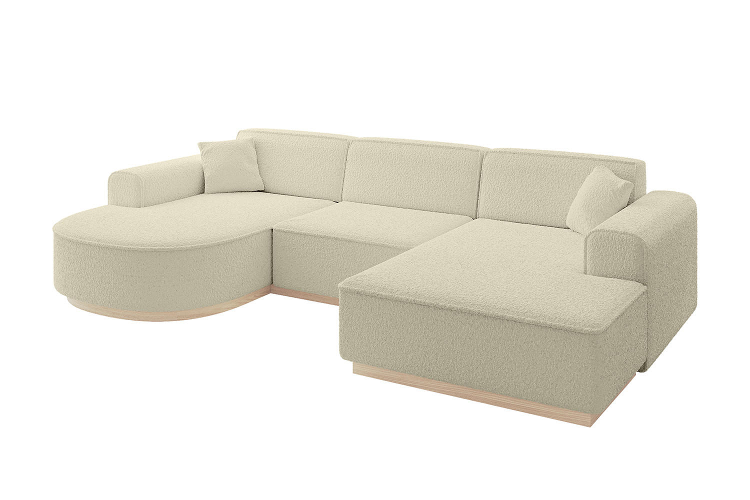 WOHNLANDSCHAFT ARRIO-U1 303x171x83 cm Creme - Creme, Holzwerkstoff/Textil (303/83/171cm) - ALTDECOR