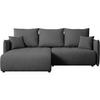 ECKSCHLAFSOFA Henry Mini dunkelgrau links - Dunkelgrau/Schwarz, Kunststoff/Textil (221/153cm) - Beautysofa
