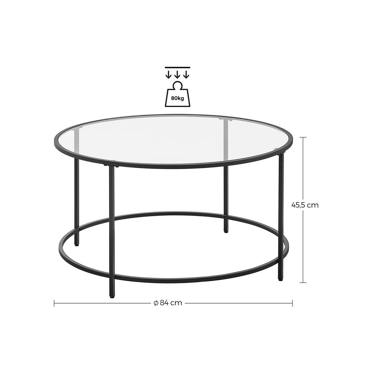 COUCHTISCH - Schwarz, Metall (84/84/46cm) - Hansiro