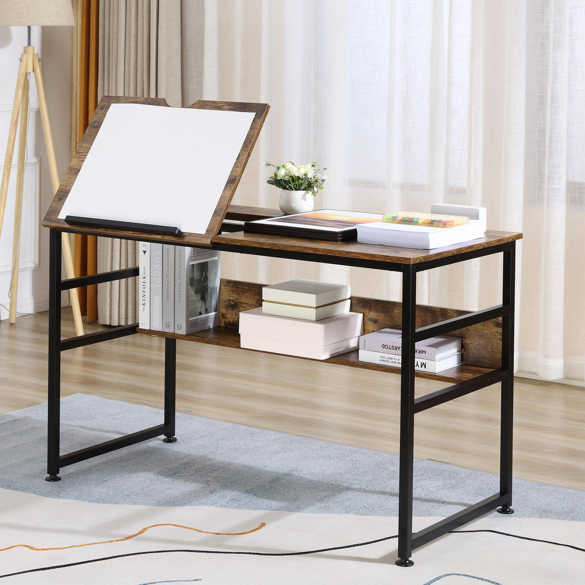 BÜROTISCH Rustikales Braun 1 Stück - Braun, Holzwerkstoff (60/120/75cm) - GiPP