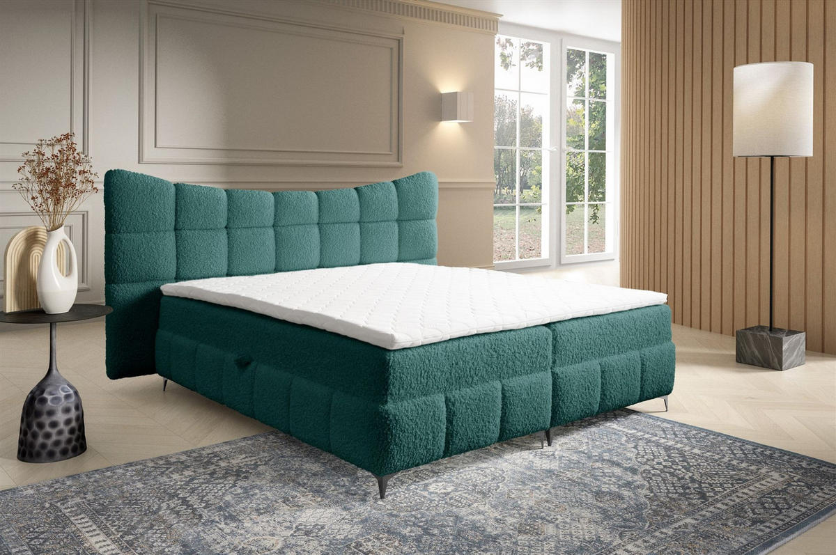 BOXBETT Nova In Rolf - Türkis, Holzwerkstoff/Textil (140/200cm) - Fun Möbel