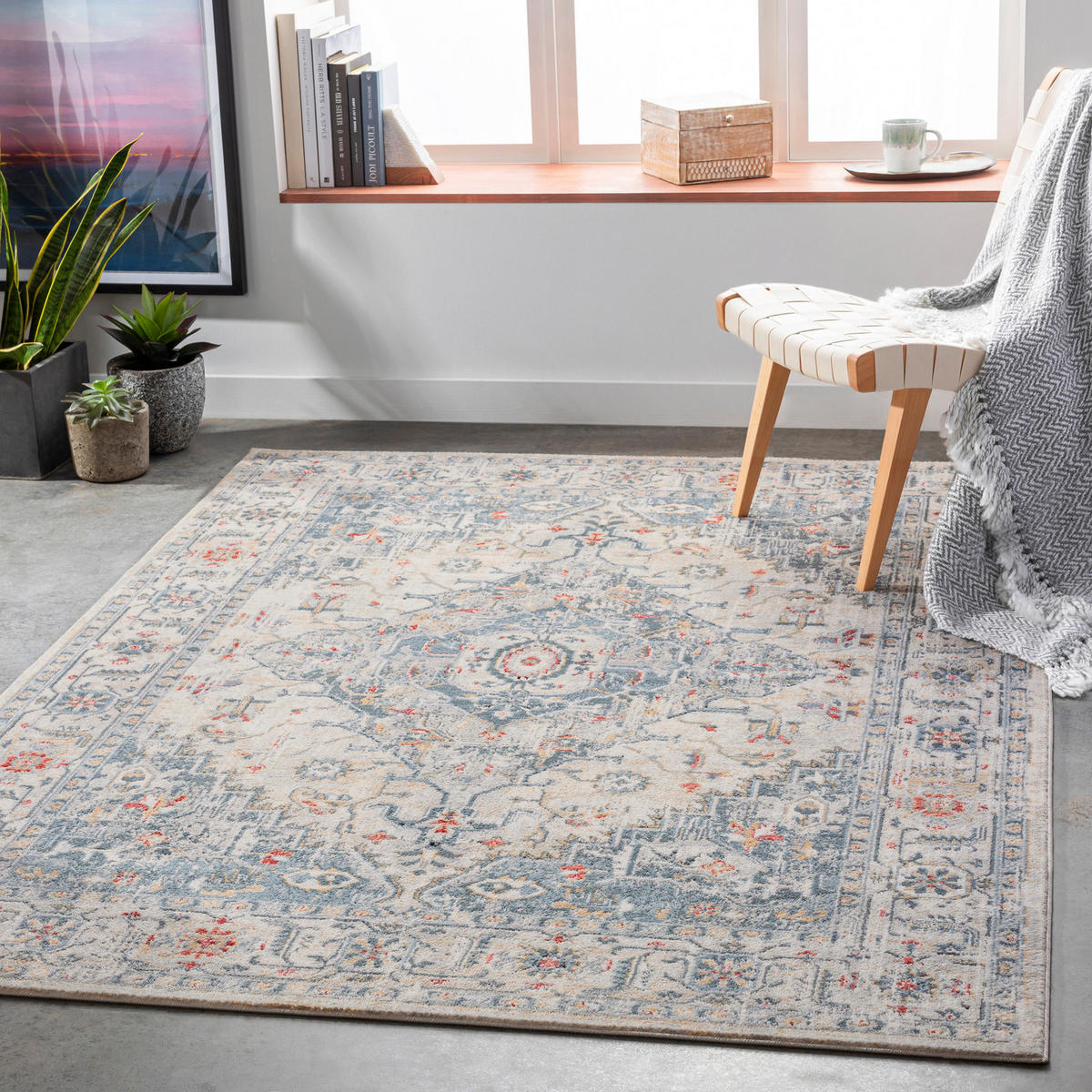 VINTAGE-TEPPICH 160/220 cm Blau - Blau, Naturmaterialien/Textil (160/220cm) - LIVABLISS