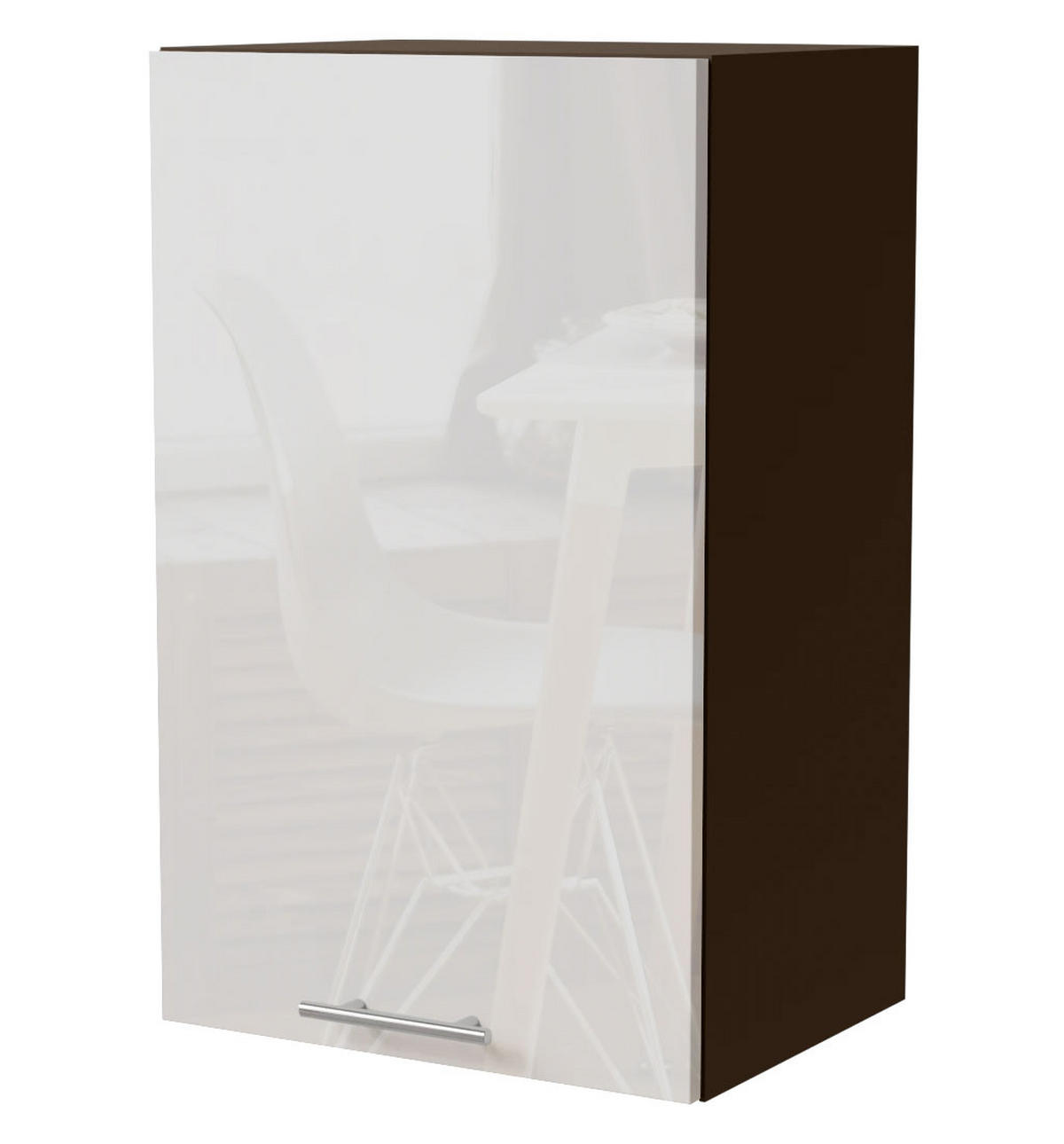 KÜCHENHÄNGESCHRANK Essen W2/45 Weiß Hochglanz / Lava Matt 45 / 32,5 / 72cm - Dunkelgrau/Weiß Hochglanz, Holz/Holzwerkstoff (45/72/32.5cm) - Feldmann-Wohnen