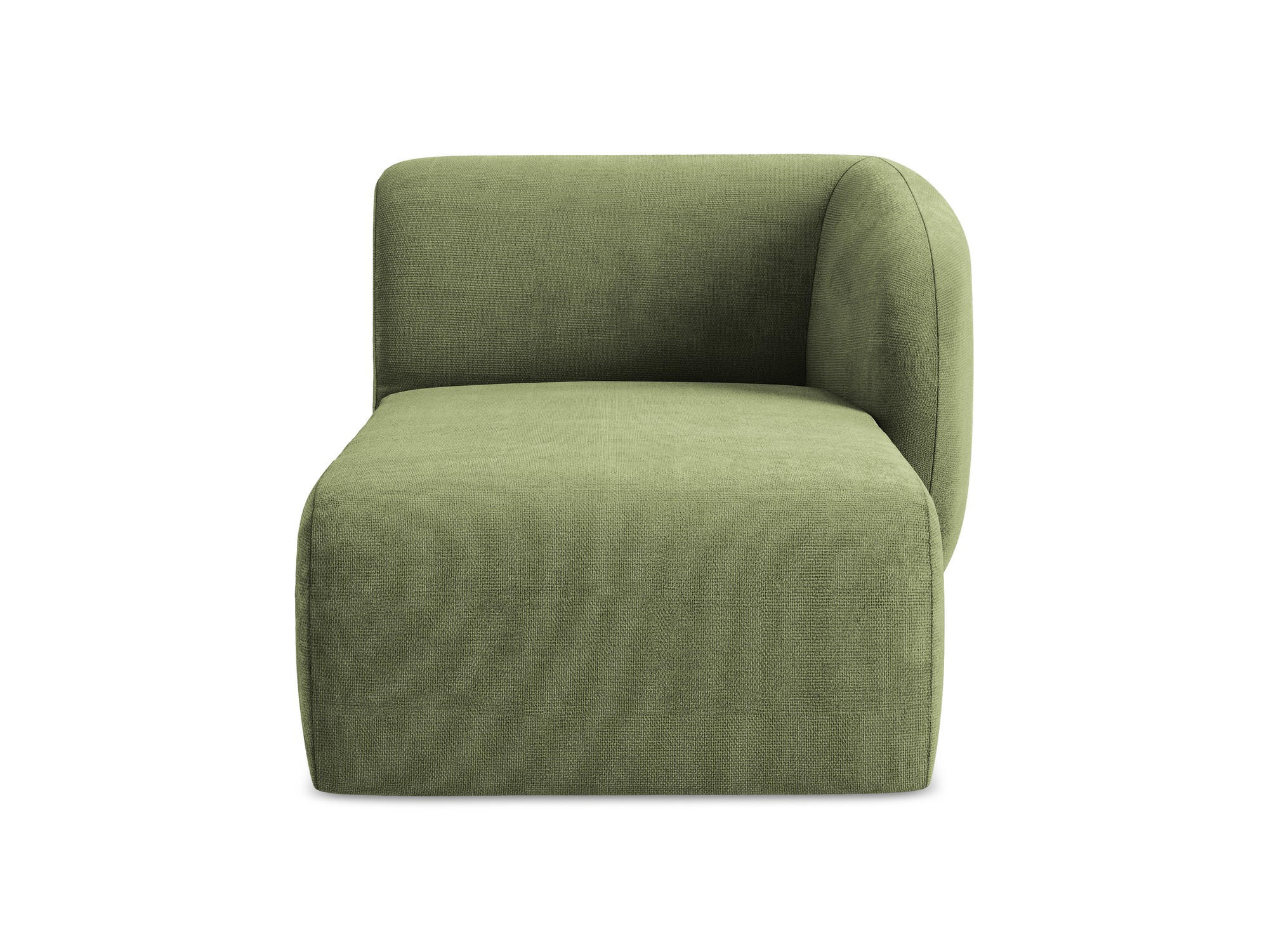 SOFAELEMENT Rechts Chenille Stoff Grün - Schwarz/Grün, Holzwerkstoff/Kunststoff (91/75/166cm) - Makamii