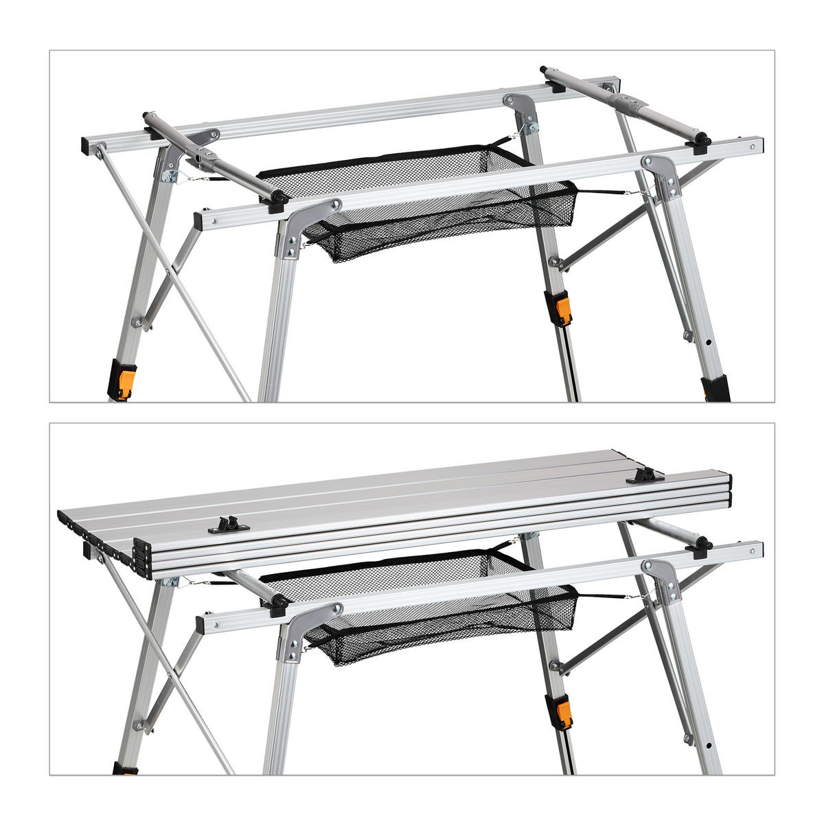 KLAPPTISCH - Silberfarben, Metall (51/90/65.5cm) - Relaxdays