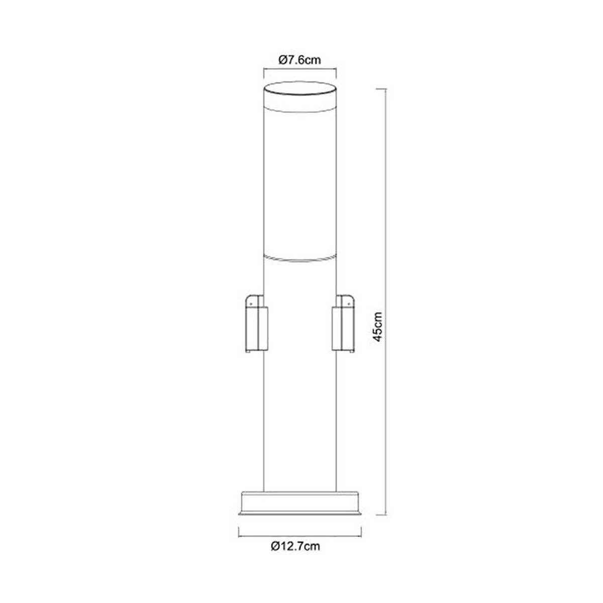 LED AUSSENLEUCHTE BOSTON Edelstahl Silber - Silberfarben, Kunststoff (13.1/13.1/45cm) - Globo Lighting