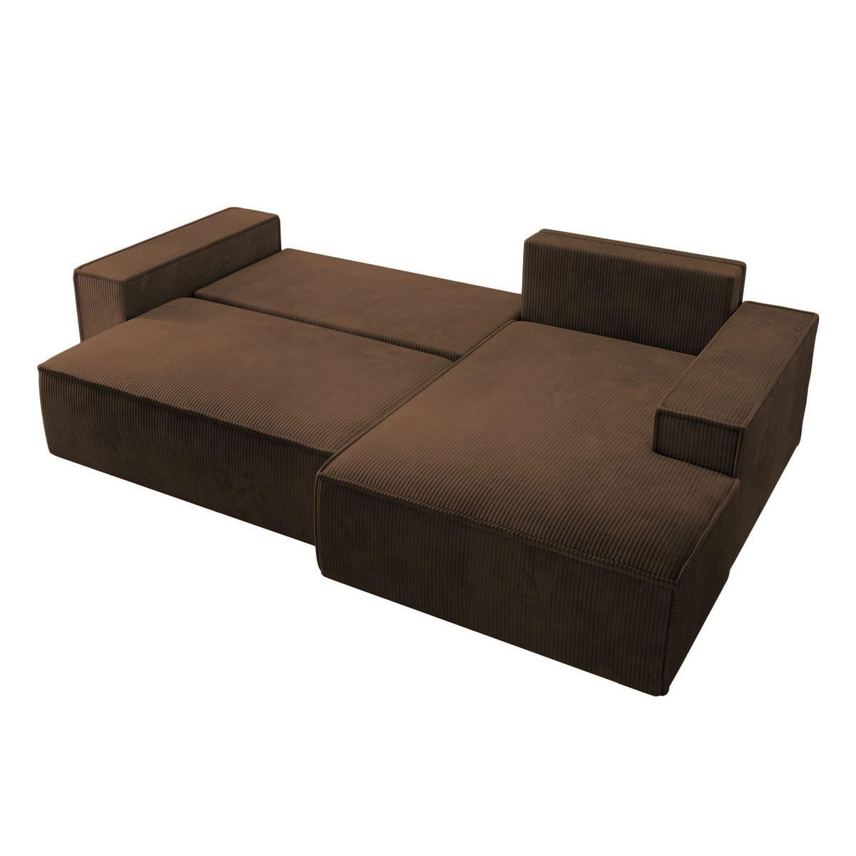 ECKSOFA Farese Braun Cord - Schwarz/Braun, Kunststoff/Textil (167/267cm) - Selsey