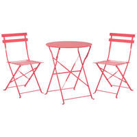 BALKONSET 2-Sitzer rot zusammenklappbar Fiori - Rot, Metall - Beliani