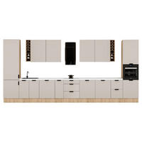 KÜCHENZEILE 515 cm - Sorento KS6-M515 - in Beige / Sonoma Eiche - Beige/Schwarz, Holz/Metall (515/247/58cm)