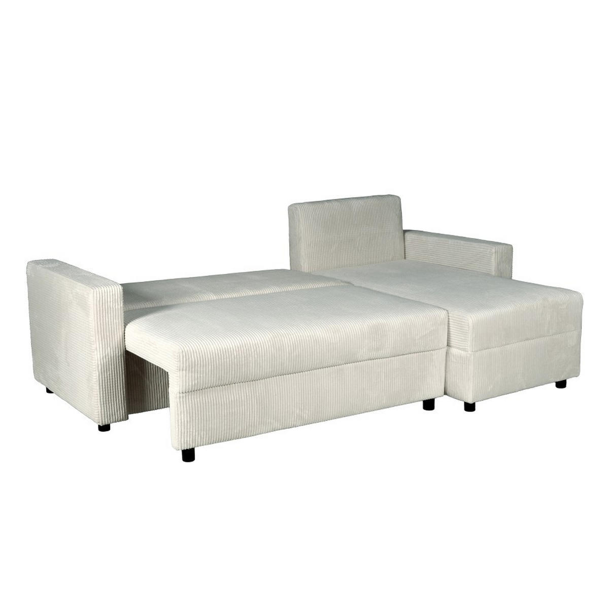 ECKSOFA THEO/ umwandelbar und wendbar, mit Truhe in Cord - Hellgrau - Hellgrau, Textil (145/230cm) - Weber Industries