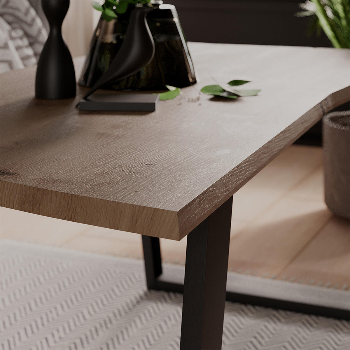 COUCHTISCH Yan Artisan 100 x 50 cm - Hellgrau, Holzwerkstoff (50/100/40cm) - Vicco