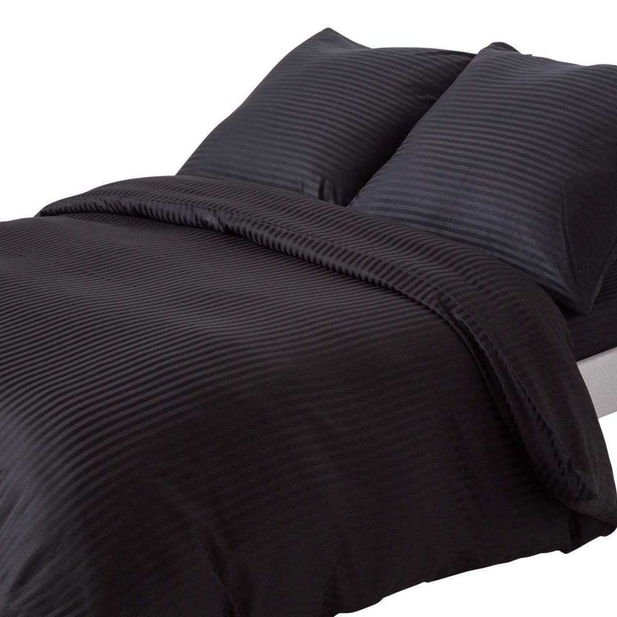 BETTWÄSCHE Damast Fadendichte 330 - Schwarz, Textil (240/220cm) - Homescapes