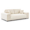 3-SITZER-SOFA Mollis Hellbeige Plüschcord - Beige/Schwarz, Holz/Kunststoff (213/79/108cm) - S-Style Möbel