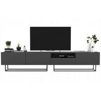 TV-LOWBOARD 2-er Set Enjoy Graphit Matt Schublade mit Metallrahmen 120 cm - Schwarz/Grau, Keramik/Holzwerkstoff (35/240/46cm) - Meble Lindner