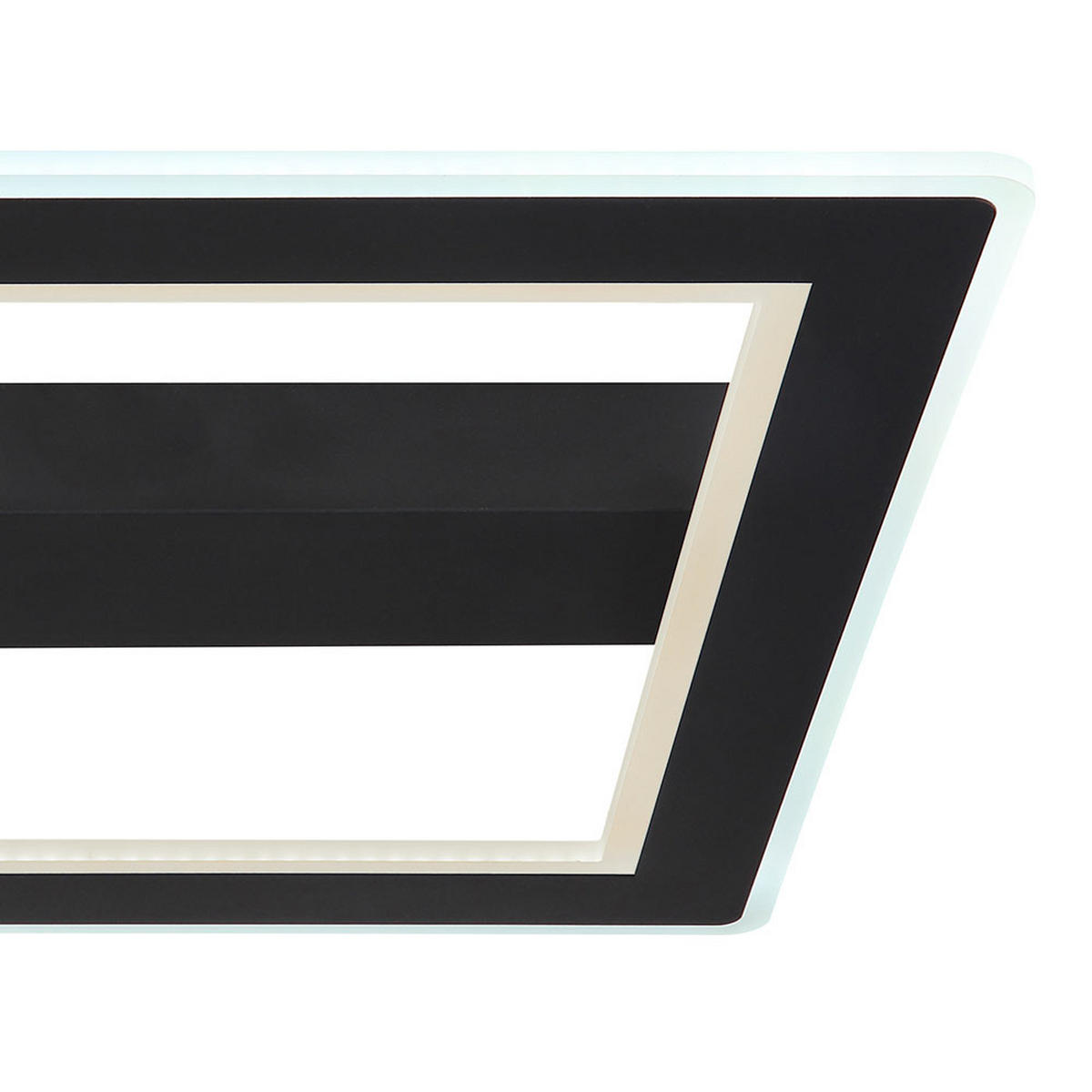 LED DECKENLEUCHTE Schwarz Matt Opal - Schwarz, Metall (45/45/5cm) - Globo Lighting