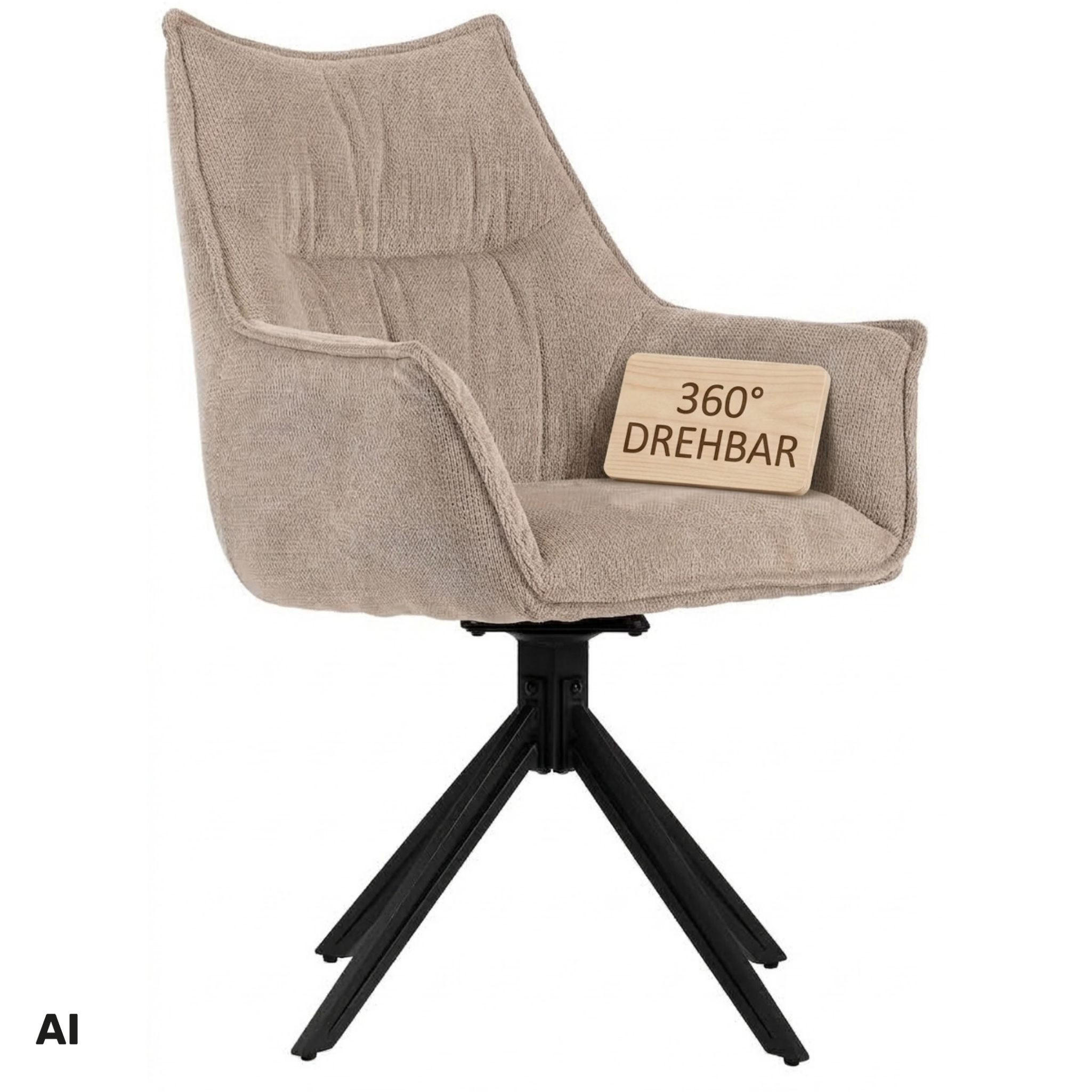 Mr. Deko Esszimmerstuhl Beige 62x90x66 cm