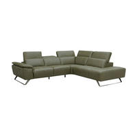 ECKSOFA Predator Echtleder Olivgrün - Olivgrün, Leder/Metall (270/230cm)