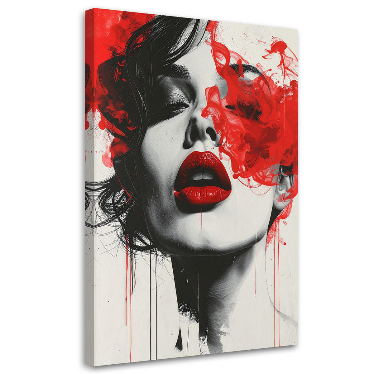 LEINWANDBILD Menschen & Charaktere 70x100cm - Rot, Textil (70/100cm) - Feeby