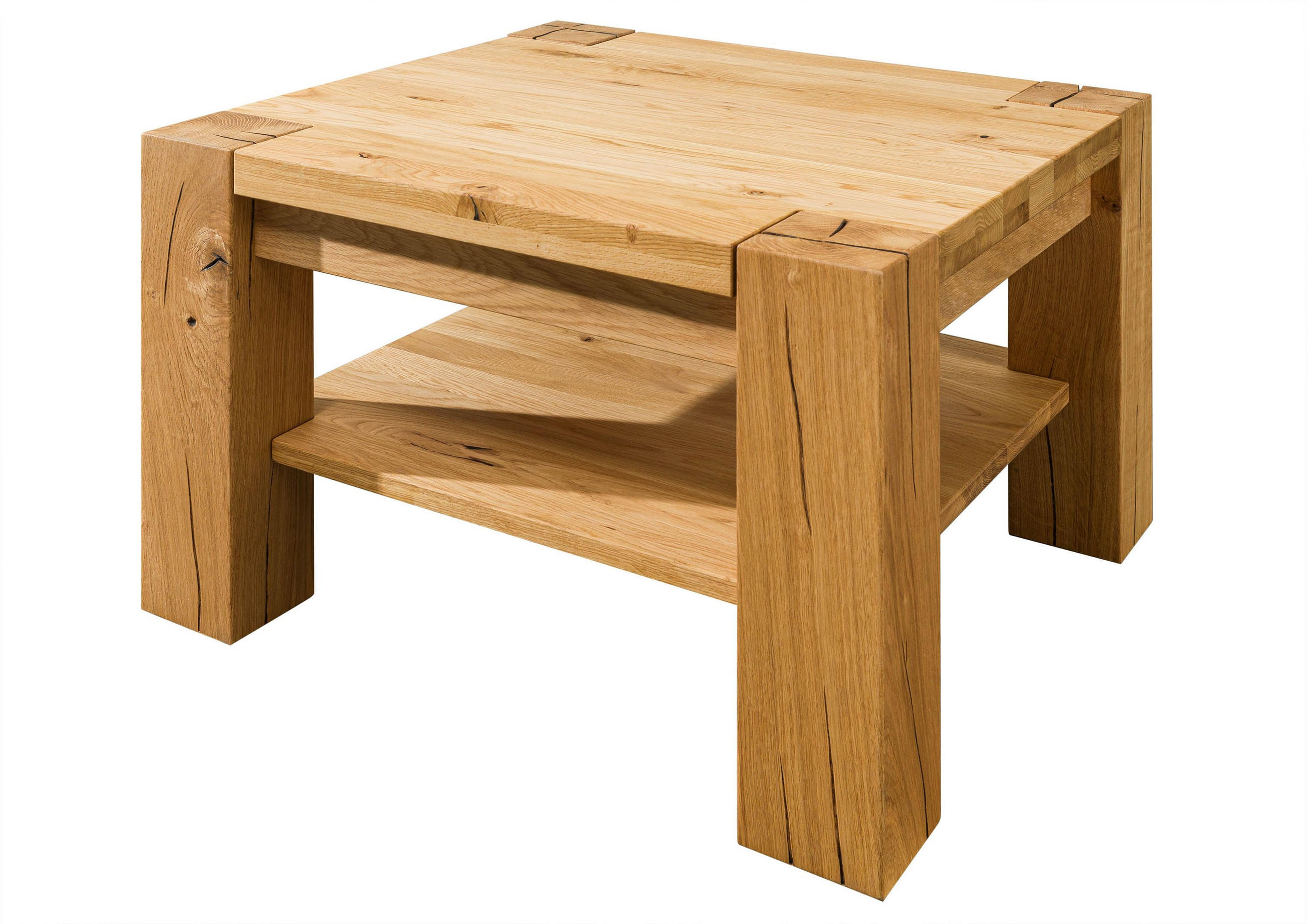 COUCHTISCH Wildeiche 70x70x45 natur geölt KENT #114 - Naturfarben, Holzwerkstoff (70/70/45cm) - Massivmoebel24