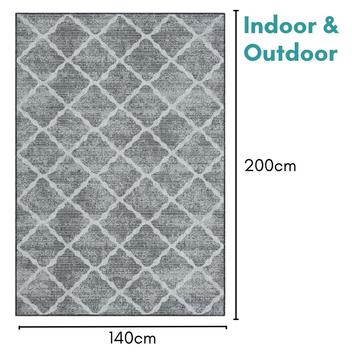 OUTDOORTEPPICH Bonnie Anthrazit,Hellgrau,Sandfarben 140/200 cm - Anthrazit, Textil (140/200cm) - My-Rug