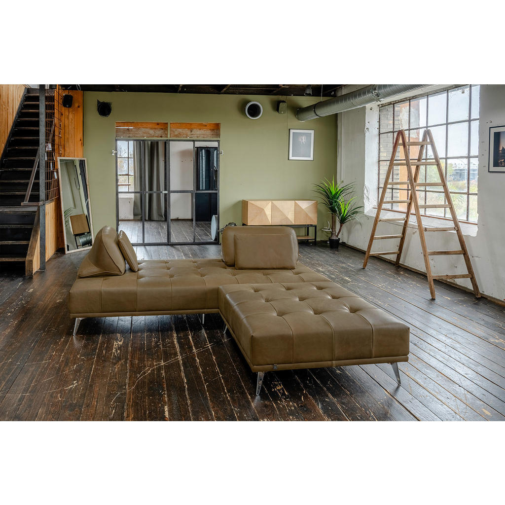 Thumbnail - Kawola Sofa, Beige, Leder, Echtholz, 2-Sitzer, Füllung: Komfortschaum, 240x83x110 cm, Wohnzimmer, Sofas & Couches, Sitzg...