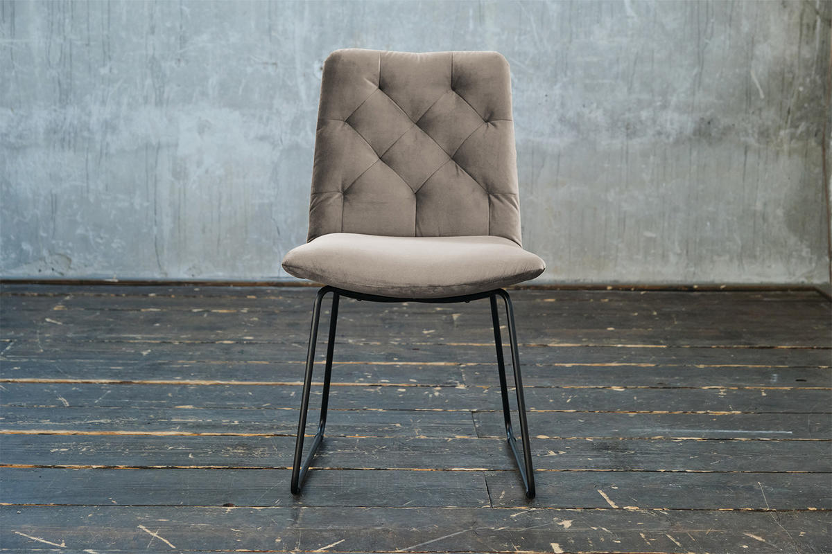 STUHL NEW CHARME Grau Velvet - Hellgrau/Grau, Textil (52/87/66cm) - KAWOLA