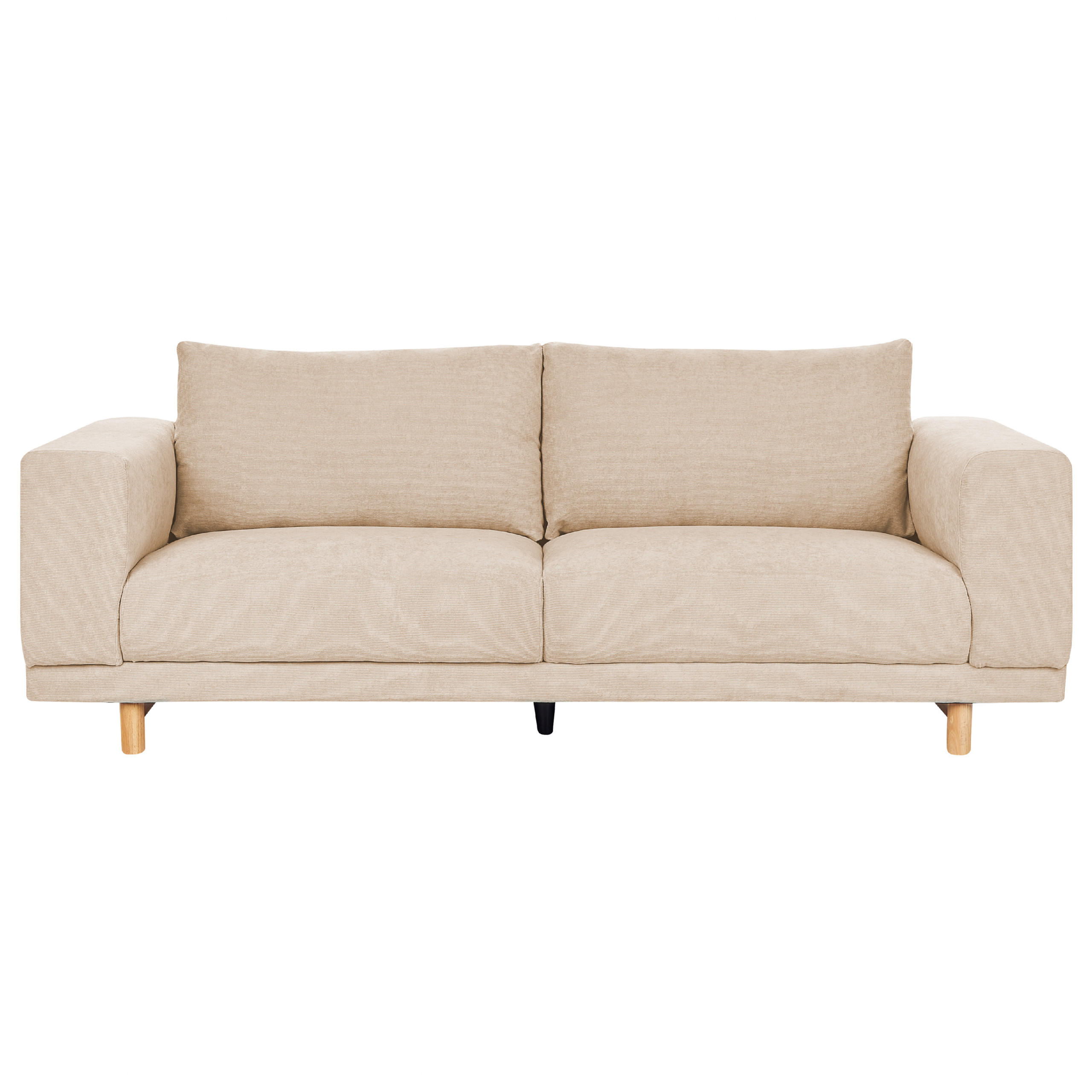 3-SITZER-SOFA Cord Beige Nivala - Beige, Textil (220/76/84cm) - Beliani