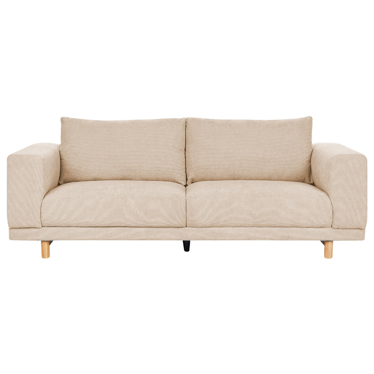 3-SITZER-SOFA Cord Beige Nivala - Beige, Textil (220/76/84cm) - Beliani