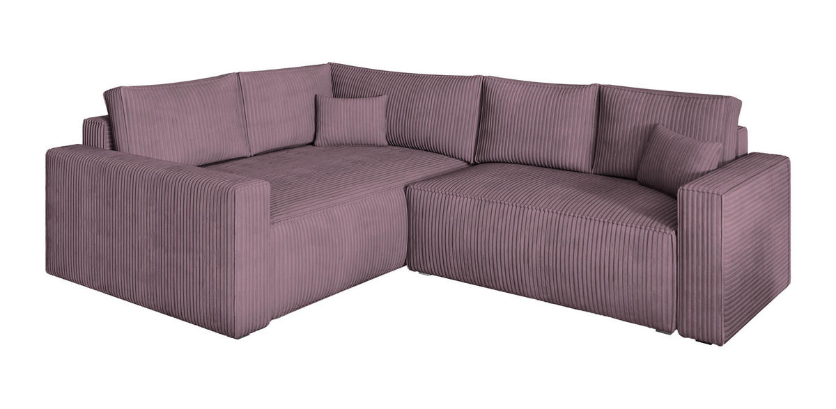 ROHOVÁ SEDAČKA ERONIS šeříková - šedá/šeříková, dřevo/textil (265/194cm) - MASSENO