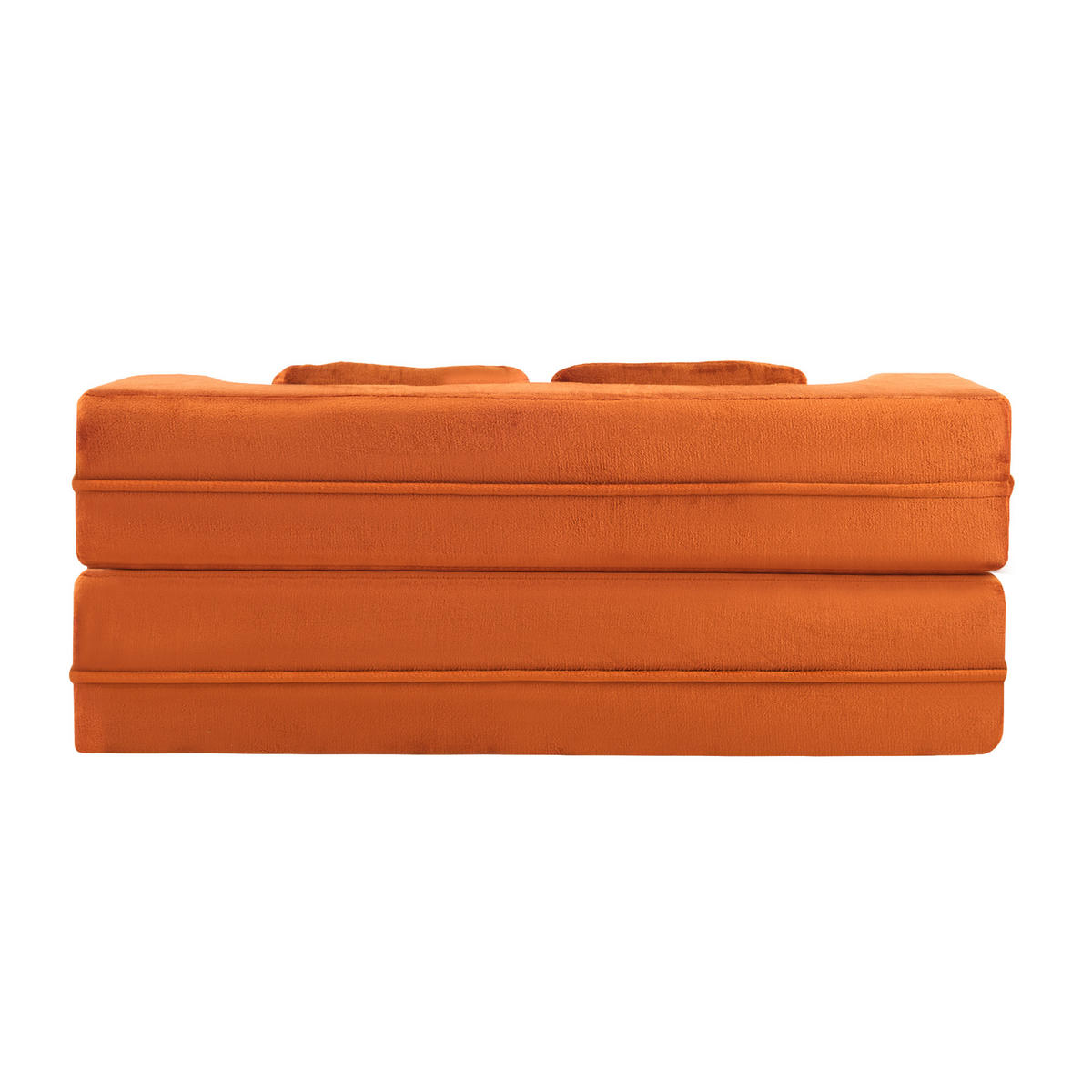 SCHLAFSOFA DE-35000 mit 4 Kissen und Klappfunktion Orange - Orange, Textil (60/76/198cm) - ComfortXL