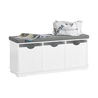 SCHUHBANK Weiß - Weiß, Holzwerkstoff (100/46/36cm) - SoBuy