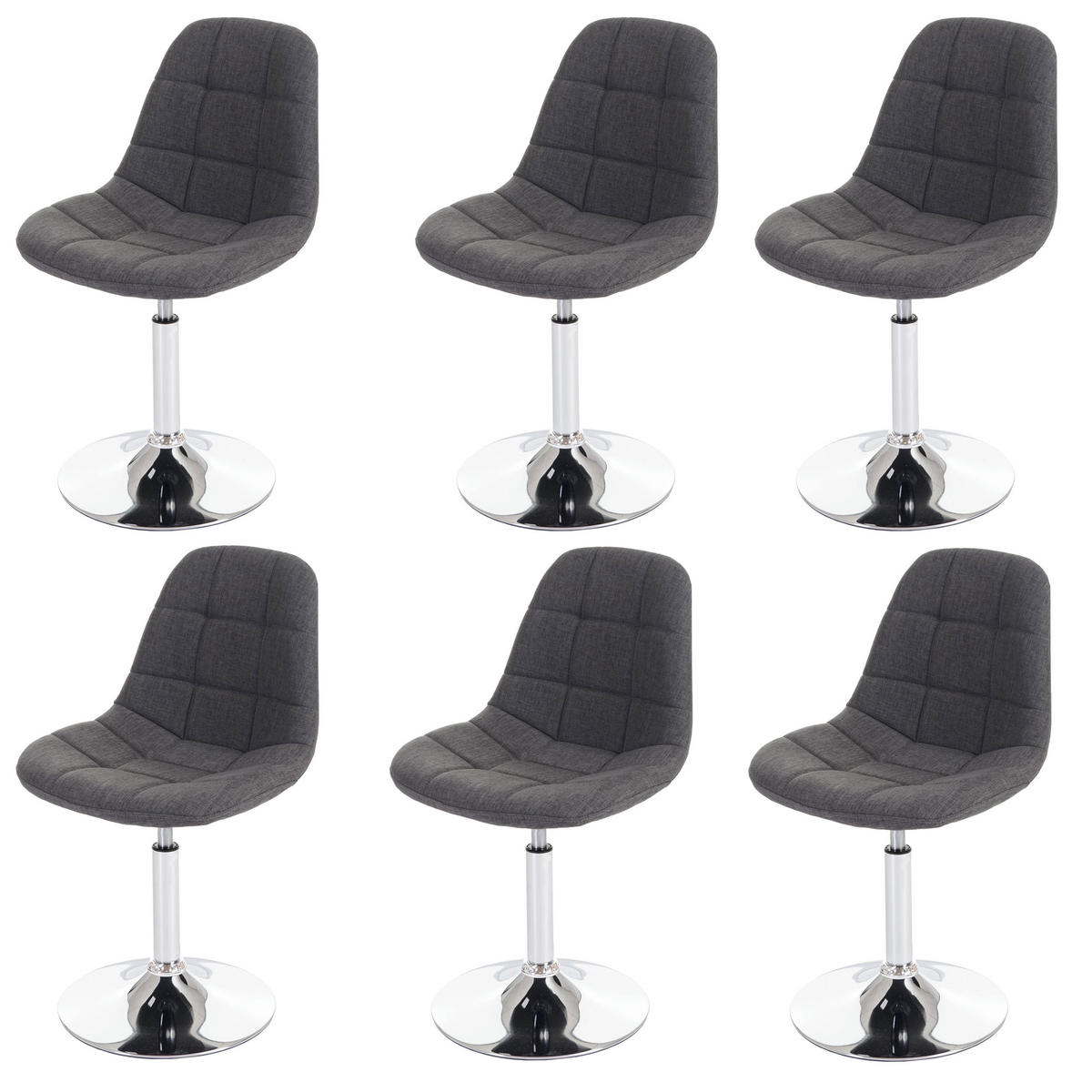 ESSZIMMERSTUHL Hellgrau 6er-Set - Hellgrau, Textil (47/84/50cm) - MCW